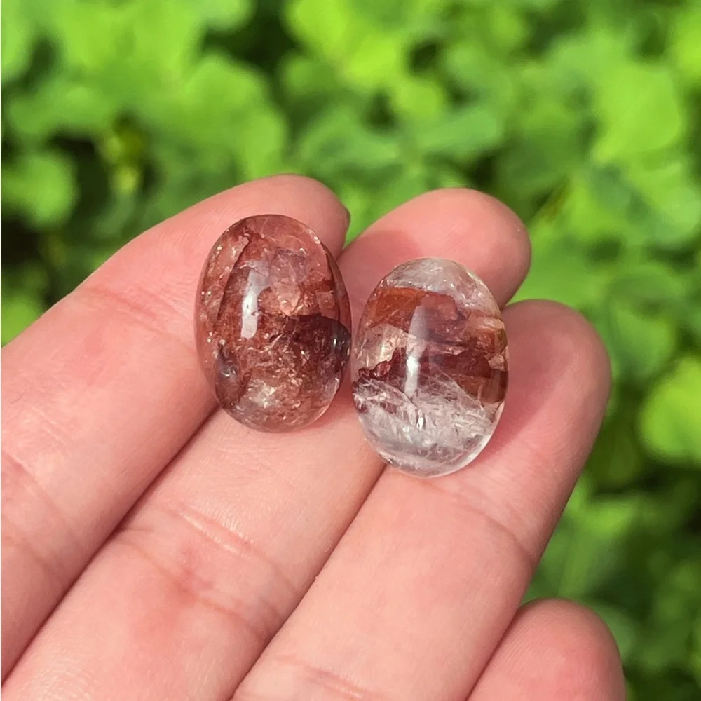 Sterling silver‎ 925 oval fire Quartz ear studs